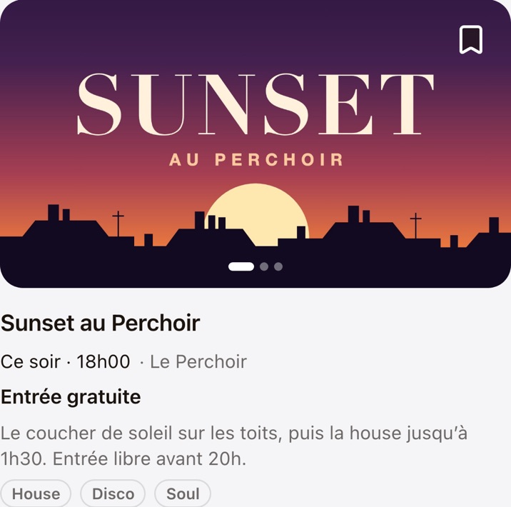 Sunset au Perchoir, Le Perchoir